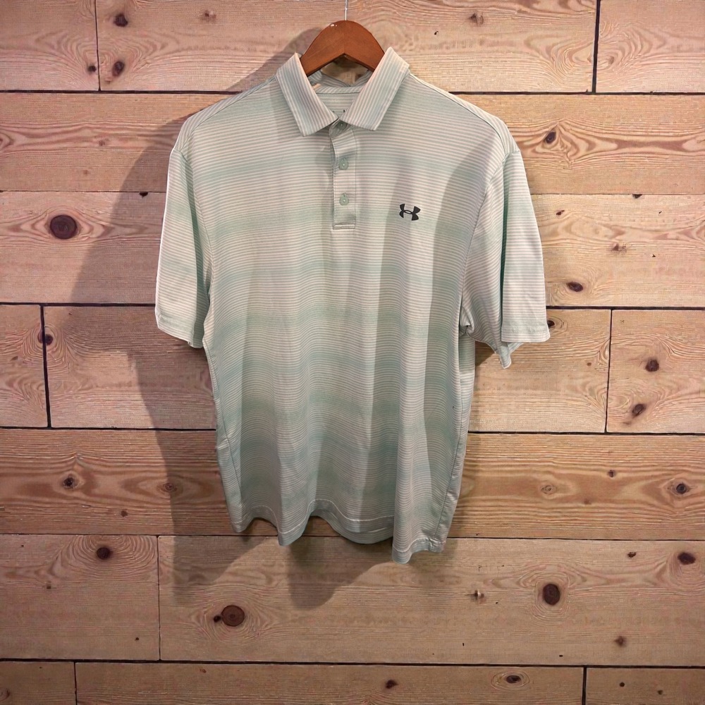 Under Armour Men's The Playoff Polo HeatGear Striped Golf Shirt L